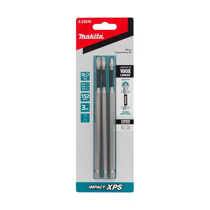 MAKITA 152mm Impact XPS Power Bit Mixed - 3 Piece E-22676