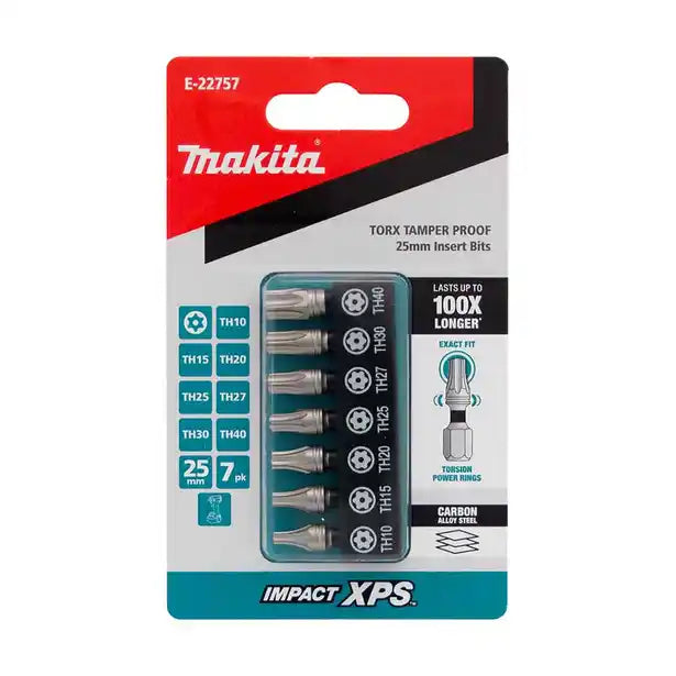 MAKITA 25mm Impact XPS Torx Tamper Bit Set - E-22757