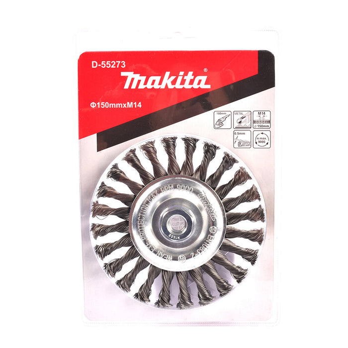 Makita Twisted Wire Wheel 150mm Dia 14 X 2mm D-55273