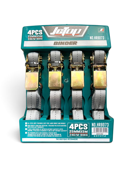 JCTOP 4-Piece Ratchet Tie-Down Strap Set - HR8073