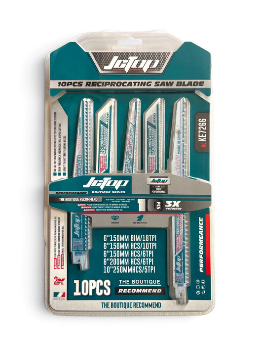 JCTOP Reciprocating Saw Blade Assortment Set - 10-Piece - KE7266