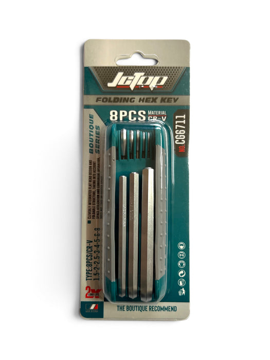 JCTOP 8-Piece Folding Hex Key Wrench Set - CG6711