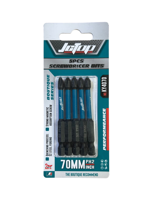 JCTOP 5-Piece 70mm PH2 Screwdriver Bit Set - KY4070