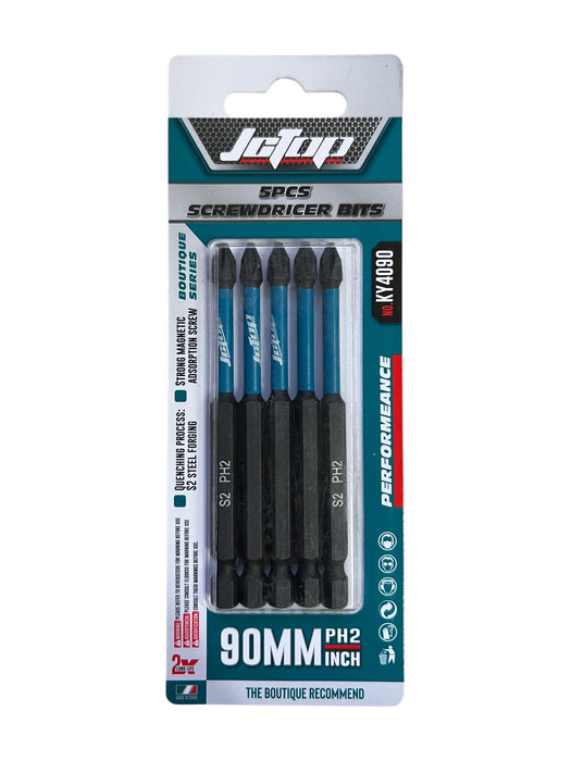 JCTOP 5-Piece 90mm PH2 Screwdriver Bit Set - KY4090
