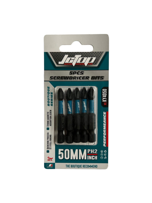 JCTOP 5-Piece 50mm PH2 Screwdriver Bit Set - KY4050