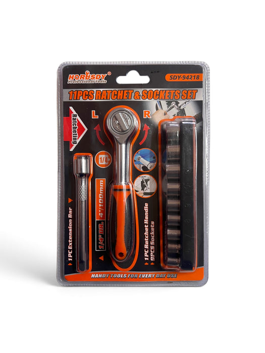 Horusdy 11pcs Ratchet & Sockets Set - 5mm to 13mm
