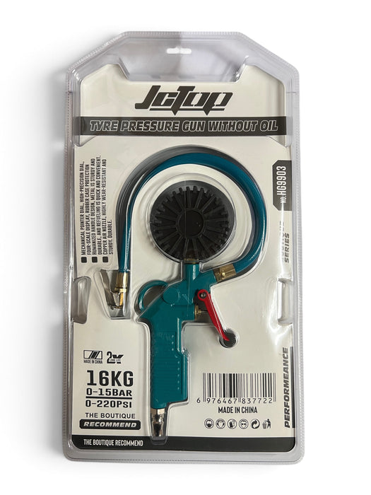 JcTop Heavy-Duty Oil-Free Tyre Inflation Gun with Pressure Gauge - HG9903