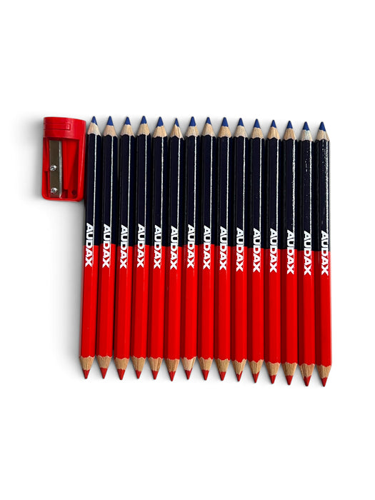 AUDAX 15-Piece Red and Blue Duo Pencil Set with Sharpener - ADX15