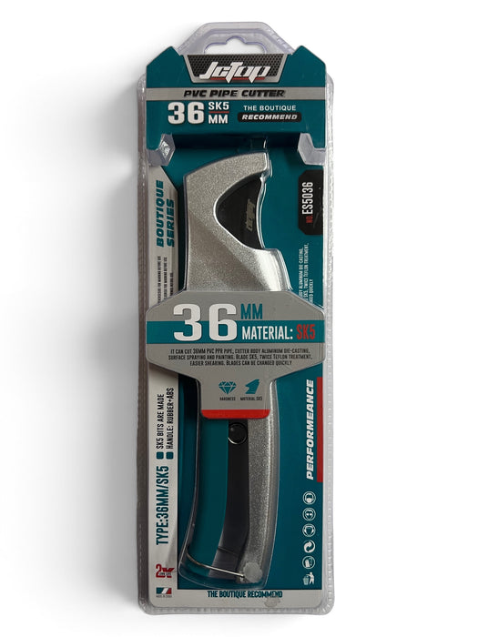 JcTop 36mm Heavy-Duty PVC & PPR Pipe Cutter – SK5 Steel Blade - ES5036