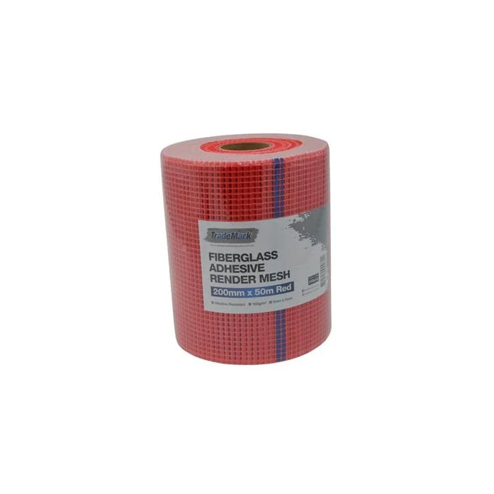 Trademark 200mm X 50m Fiberglass Adhesive Render Mesh Red (5x5 Holes) FRM4